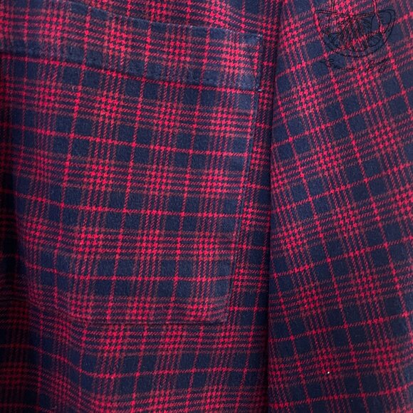 Wild Fable / Cropped Oversize Flannel Plaid Shirt / Size XS / Color Blue Red - Picture 6 of 6